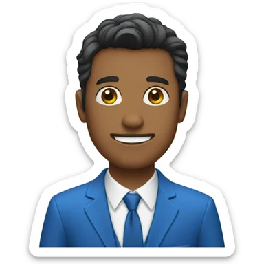 man wear blue suit sticker