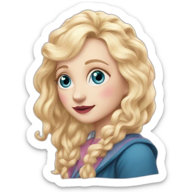 Luna lovegood qui fait un bisou sticker