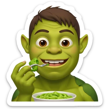 A man eating shrek sticker