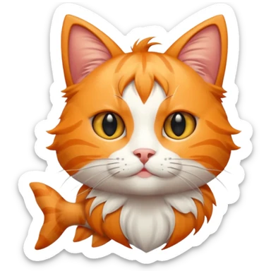 Fish with cat ears and a cat pet  sticker
