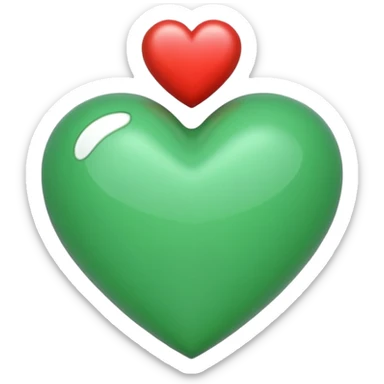 Un corazón de color verde en una tonalidad claridad con un poquito de brillitos sticker