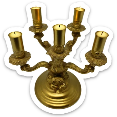 Gold Vintage candle holder for 5 candles  sticker