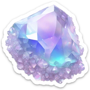 Sparkly glossy Pastel iridescent glass crystal cluster sticker