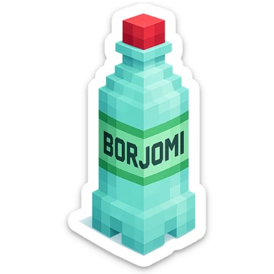 Borjomi bottle with a green label sticker
