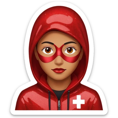 red glitter hacker sticker