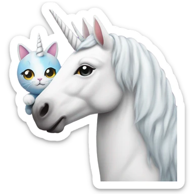 Unicorn with a cat sticker