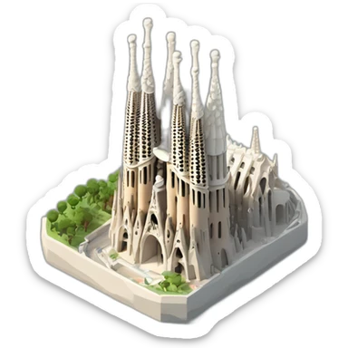 isometric 3d sagrada familia sticker