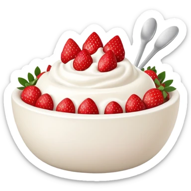 Yogurt bowl with strawberries  sticker