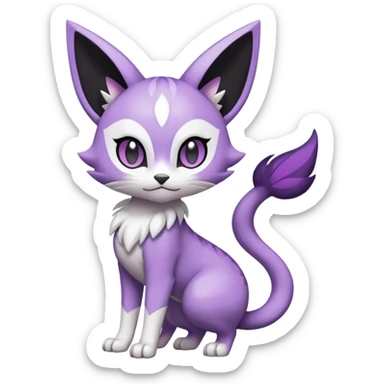 Meloetta-Purrloin-Gatomon-Trico-Pokémon-Fakémon-fusion-hybrid-creature sticker