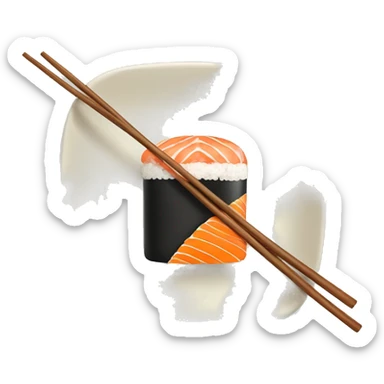 Sushi plate with chopsticks sticker