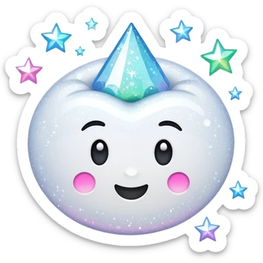 white glory glitter sticker