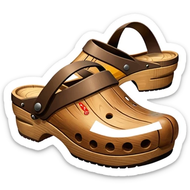 wood clog sticker
