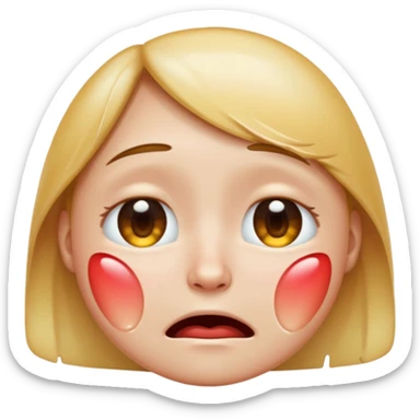crying face emoji, expressive and clear, apple style sticker