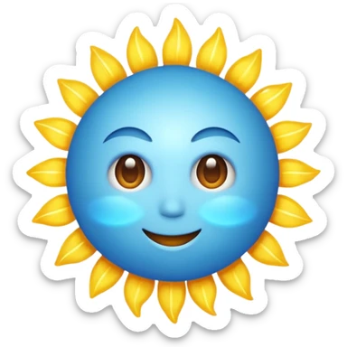 A blue sun sticker
