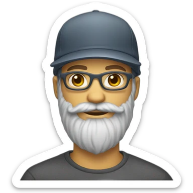 Skater with a gray hipster beard sticker