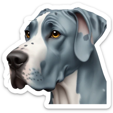 Harlequin blue great dane sticker