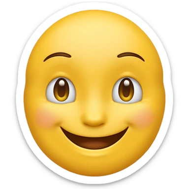 happy emoji smirking in iOS style sticker