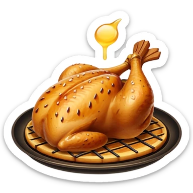 lunch grill checken  sticker