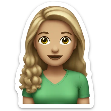 a girl with lightbrown hair light skin and green eyes sticker