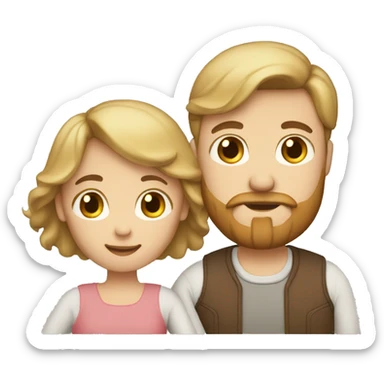 Family: son (blond), father (Brown hear, beard), pregnant mother (long brown hair) sticker