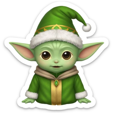 baby yoda elf christmas sticker