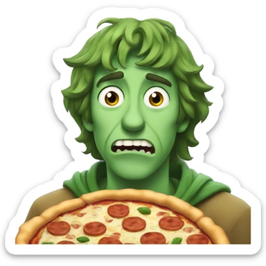 Shaggy rogers scared of pizza sticker