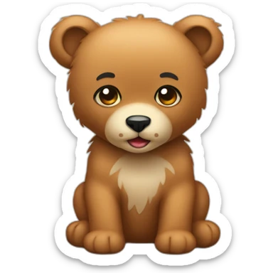 Osito de peluche cortando el pelo sticker