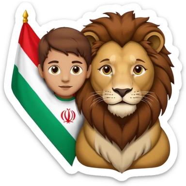 lion and son iranian flag sticker