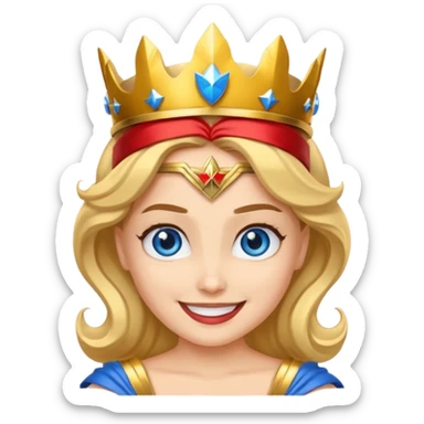 create a yellow emoji of wonder woman. style windows emoji sticker