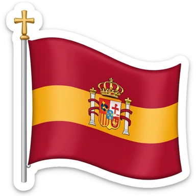 Bandera Imperio Español Blanca con la cruz de borgoña en rojo sticker
