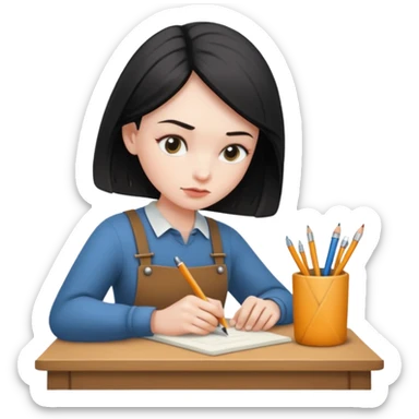 A person crafting content/storyteller  sticker