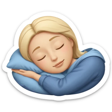 face with a gentle smile and Zzz above the head, sleeping, classic emoji style sticker