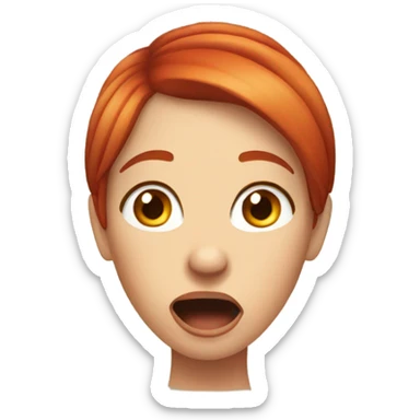 Woman red hair jaw open like omg sticker
