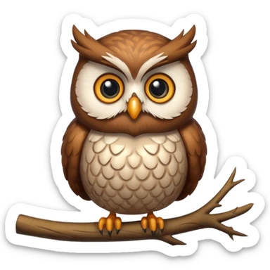 A chubby owl perched on a branch, sporting a fluffy feathery beard and looking very wise yet cute.




















 sticker