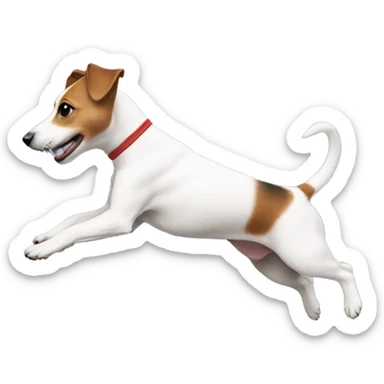 Jackrussell body side jumping up sticker