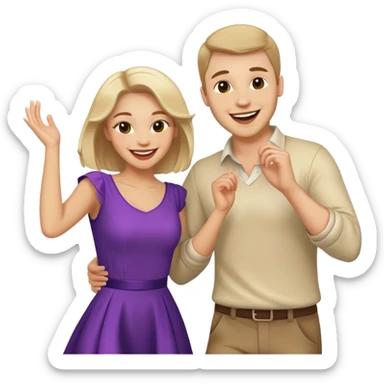 two caucasian people dancing in the club sticker