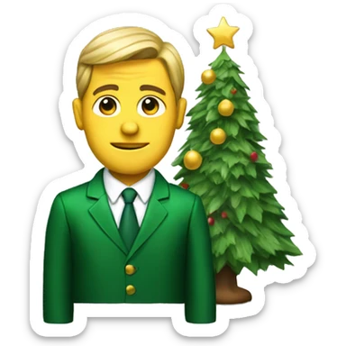 Christmas tree businessman sticker