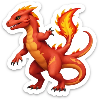 Guilmon-Salandit-Charmeleon-Fakémon-hybrid-creature (full body)  sticker