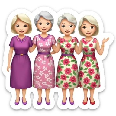 4 older ladies sticker