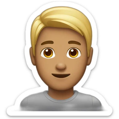 A tan skin male young adult with half-black, half-blond hair. sticker