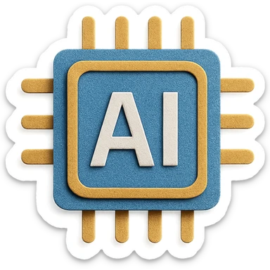 AI chip icon sticker