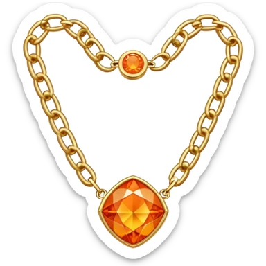 gold chain with  a orange zenyte gem sticker