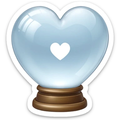 crystal ball themed white heart sticker