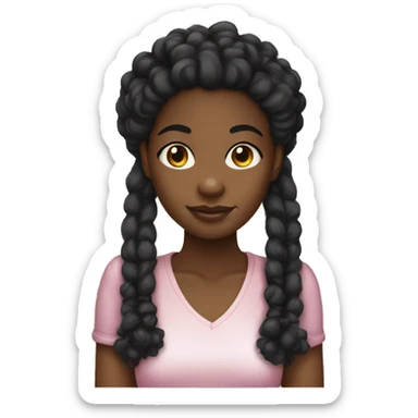 Black girl with Afro pigtails  sticker