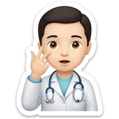 Baby doctor dark hair thumb sucking sticker