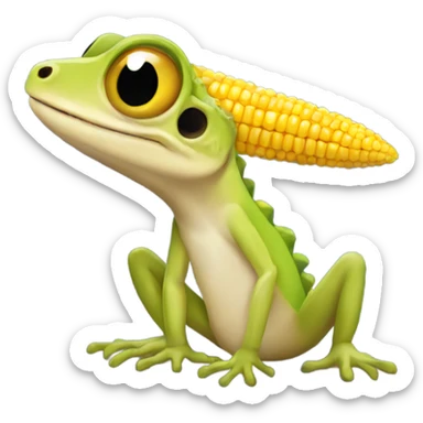 Gecko with corn sticker