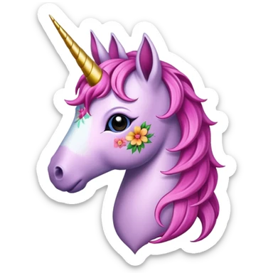 tattoed flower unicorn sticker