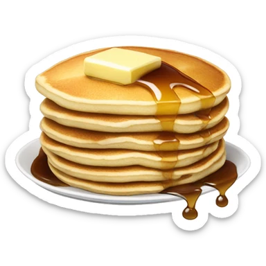 pancakes with syrup, cream and butter sticker
