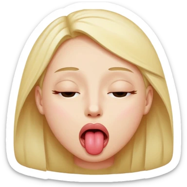 Eyes closed like 😵 and tongue out like 😝 sticker