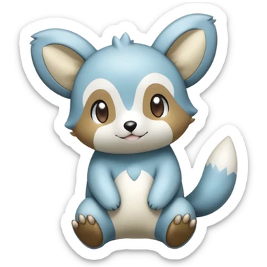 Shiny Silvery Oshawott-Minccino-Emolga-Hybrid (Full body) sticker